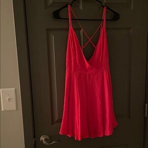 Vibrant Coral Strappy Dress